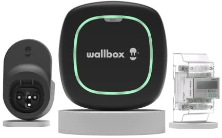 Wallbox Pulsar MAX Kit (Elektrofahrzeug-Ladegerät, Leistungsmesser und Dockkabel) 22 kW, 5 m, T2 Schwarz,KfW 442 förderfähig, kompatibel mit Alexa und Google Home.