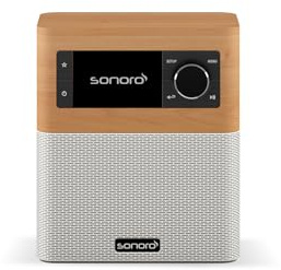 sonoro Stream Internetradio (UKW, Bluetooth, DAB, Spotify, Amazon, Deezer, spritzwassergeschützt) Ahorn/Weiß