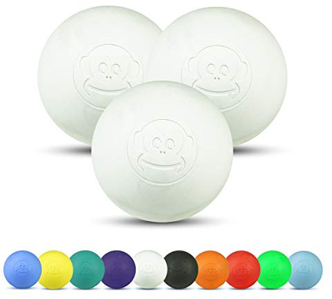 Captain LAX Massageball Original - Lacrosseball 3er Set, aus Hartgummi, mit den Maßen 6 x 6 cm geeignet für Triggerpunkt- & Faszienmassage/Crossfit