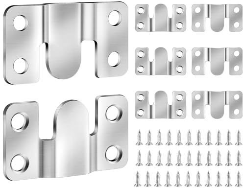 Caianwin 8 Stück Schwerlast Bilderrahmen, 54mm×30mm Bildaufhänger | Edelstahl, Aufhänger, Ineinandergreifend für Foto, Spiegel, Wandhalterung und Möbelverbinder