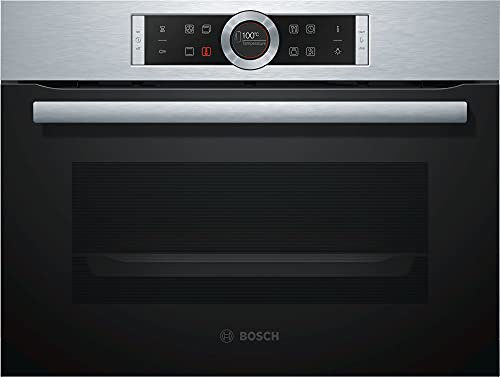 Bosch CBG635BS3 Serie 8 Einbau-Kompaktbackofen, 45 x 60 cm, Made in Germany, EcoClean Direct Reinigungshilfe, AutoPilot 10 10 Automatikprogramme, 4D Heißluft Backen auf 4 Ebenen, TFT-Touchdisplay