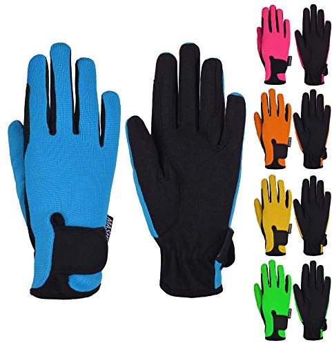Kinder-Reithandschuhe, auch für den Garten, für Jungen & Mädchen, Fäustlinge, Outdoor-Handschuhe., blau, Age 12-14 years