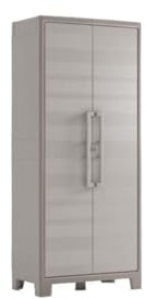Keter Gulliver Kunststoffschrank/Besenschrank, Utility, beige, 80 x 44 x 182 cm, inkl. Einlegeböden, für drinnen und draußen geeignet, UV- und wasserbeständig (IPX3)