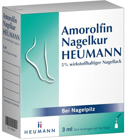 Amorolfin Nagelkur HEUMANN 5% wirkstoffhaltiger Nagellack zur Nagelpilz-Behandlung - Effektive Hilfe bei Pilzinfektionen durch breites Wirkungsspektrum, 3 ml