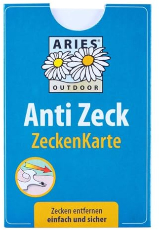Aries ZK1 Zeckenkarte für Menschen, Hunde und Katzen - praktisches Taschenformat, 6 x 9 cm