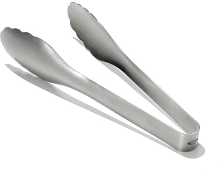 OXO Steel Servierzange aus Edelstahl | Aus robustem Edelstahl gefertigt, Gewellte Greifzangenflächen für höhere Griffsicherheit, Elegantes, klassisches Design