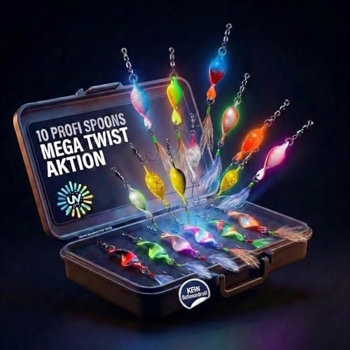 Njord Kalastus Messeneuheit 2025 Spoons Forelle Mega Twist 10 Stück in Spoonbox | Forellen Angeln Spoon Set Forellenköder | Forellen Blinker Angeln Forelle | Spinner Set Trout