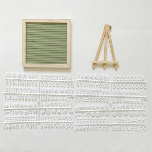 Filz-Briefbrett 20 Cm Mit 340 Buchstaben Und Halterung, Holzrahmen, Nachrichtenschild Für Baby-Ankündigungen, Meilensteine, Bürodekoration, Passwortschild, Bauernhaus-Geschenke (20CM Avocado)