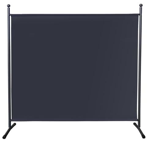 QUICK STAR Paravent Outdoor Wetterfest 180 x 178 cm Grau | Raumteiler Stellwand Innen | Garten & Balkon Sichtschutz Blickdicht