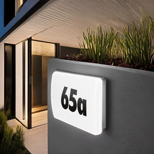 LED Hausnummernleuchte IP65, Dämmerungssensor, 3-Stufen-Dimm, tagesweiß 4000K