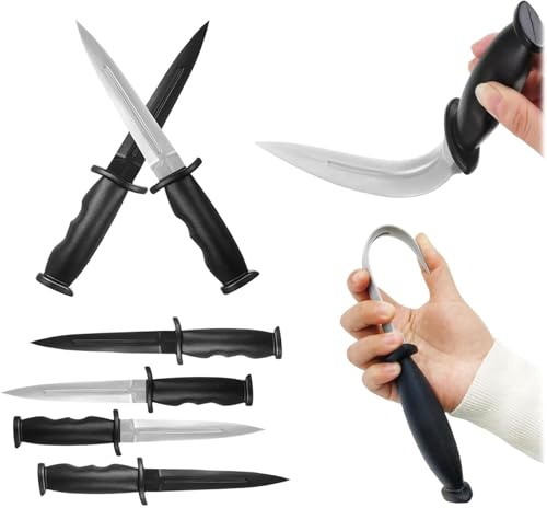 LNGJIN 4 Stück Gummi Trainingsmesser,Gefälschte Gummimesser,Rubber Training Knife,gummimesser trainingsmesser,Training Knife für Kampfkunst Training Requisite,Trainingswaffe,Gefälschtes Scherzmesser