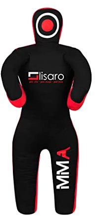 Lisaro Judo Dummy Schnuller Gr. 130/145/160/170cm | Box-Dummies | Canvac | schwarz-rot | UNGEFÜLLT | stehend | Grappling Dummy (170cm)