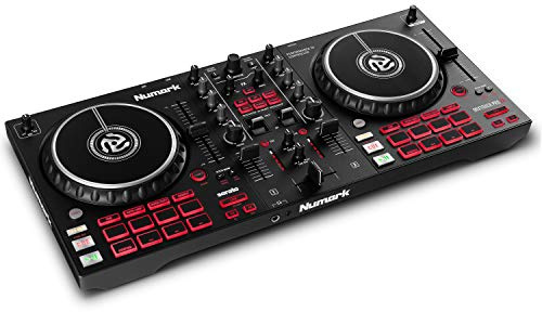 Numark Mixtrack Pro FX DJ Controller Pult mit 2-Deck Kontrolle, Integriertem Audio Interface, Jogwheel-Displays und Effektpaddeln, Serato DJ Enthalten