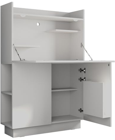Vicco Sekretär Schreibtisch Alena, Weiß, 85 x 27 cm, geeignet für platzsparendes Arbeiten und organisierte Ablage