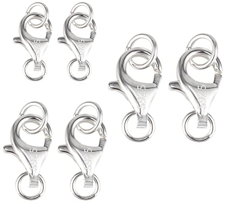 Silber Verschluss Kettenverschluss Verschlüsse DIY Basteln Armbänder Ketten | Silber Verschluss Kettenverschlüsse 6 Stück Verschlüsse Armbänder Ketten DIY Basteln mit Open Rings Schmuckverschluss