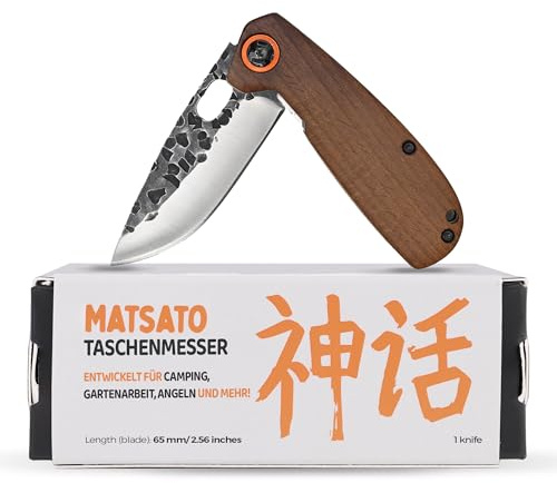 Matsato Taschenmesser Klappmesser – Scharfes Outdoor Messer mit 65 mm Klingenlänge, Pocket Knife, Geschenk für Männer