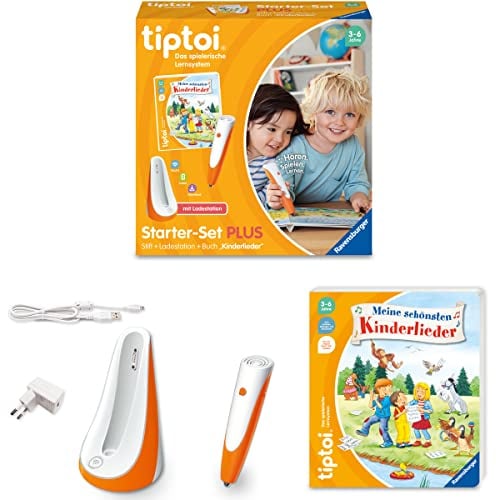 Ravensburger tiptoi Starter-Set Plus 00159: Stift und Buch Meine schönsten Kinderlieder - Plus Ladestation - Lernspiele für Kinder ab 3 Jahren - Spielzeug ab 3 Jahre
