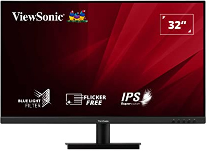 Viewsonic VA3209-2K-MHD 80 cm (32 Zoll) Büro Monitor (QHD, IPS, HDMI, DisplayPort, VGA, Eye-Care, Eco-Mode) Schwarz
