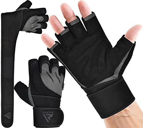 RDX-Gel Gewichtheben Bodybuilding Handschuhe Fitness Band Schulung Leder Schulung Gr. L