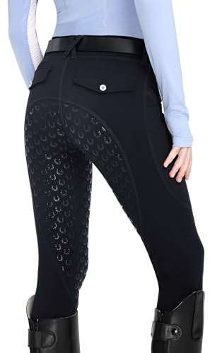 FitsT4 Sports Kinder Winter Reitleggings Winterreithose Silikon Vollbesatz Thermo Reithose Mädchen mit Gürtelschlaufenund Taschen