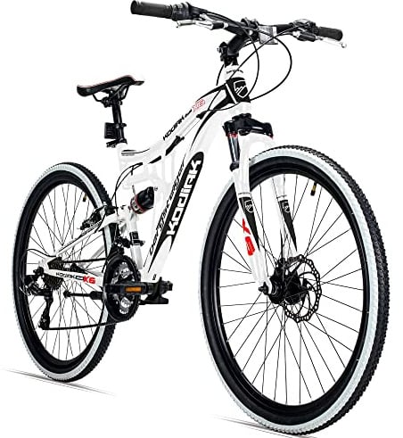 Bergsteiger Kodiak 26 Zoll, 29 Zoll Mountainbike, Scheibenbremse, 21 Gang-Schaltung, Vollfederung, Fully MTB für Jungen, Mädchen, Damen & Herren