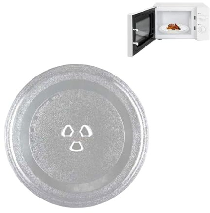 Mikrowellenteller Glas 25,5 cm,drehteller mikrowelle,mikrowelle drehteller ersatz,Mikrowelle Mikrowellen Teller, universell Ersatz Drehteller für Mikrowelle Rund Y-förmiger Drehteller