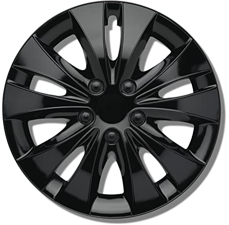 Radkappen 16 Zoll - schwarz Radzierblenden 4er-Set von 13-16 Zoll - Stormer Radblenden für die meisten Automarken und Stahlfelgen - Zierkappen in Schwarz oder Silber - Felgenabdeckung