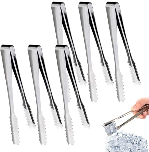 6 Stück Candy Bar Zubehör,Edelstahl Zuckerzange,15cm Candybar Zubehör Set | Eiszange,Servierzange,Süßigkeiten Zange,Für Küche Hochzeit Party Bar Picknick, Silber
