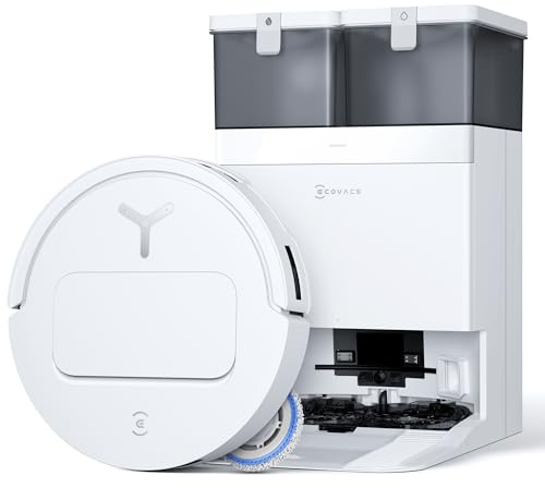 ECOVACS DEEBOT T50 PRO Omni Gen2 Saugroboter mit Wischfunktion, Ausfahrende Seitenbürste und Wischmopp, 21.000 Pa, Auto Zugabe von Reinigungslösung, Moppwäsche mit 75°C heißem Wasser, Ultradünn 81 mm