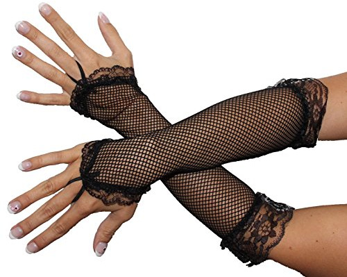 Foxxeo Sexy Netzhandschuhe für Damen in schwarz oder weiss