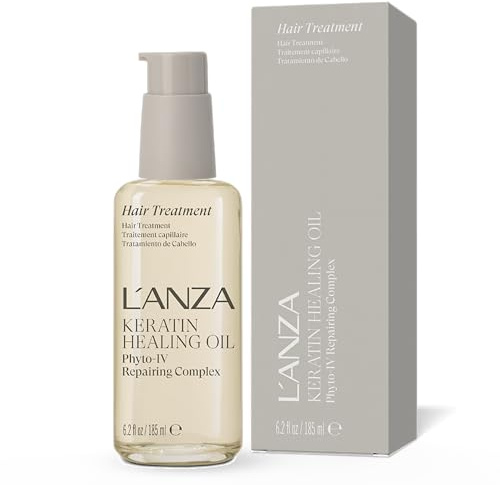 L'ANZA Keratin Heilöl Haarbehandlung (180 ml), Regeneriert, Belebt & Nährt Trockenes, Geschädigtes Haar & Kopfhaut, mit Restaurativem Phyto IV-Komplex, Proteinen und Dreifachem UV-Schutz