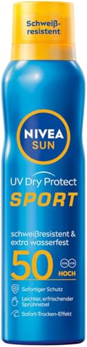 NIVEA SUN UV Dry Protect Sport Sonnenspray LSF 50, 200 ml, Schweißresistent, Wasserfest