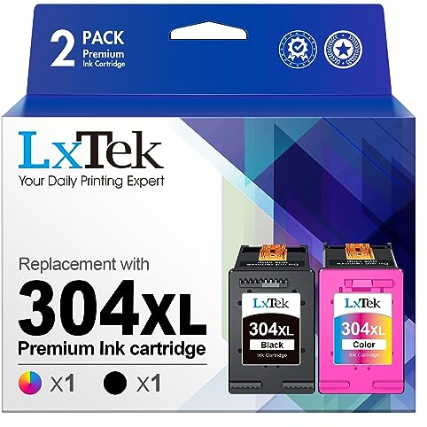 LxTek 304 XL 304XL Wiederaufbereitet Patronen Kompatibel für HP 304 Druckerpatronen für Envy 5030 5010 5020 5032 für Deskjet 2630 2620 2622 2632 2633 2634 3720 3730 3733 3735 (1 Schwarz, 1 Farbe)