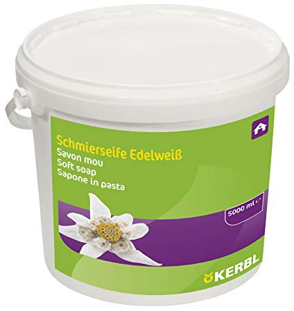 KERBL works Schmierseife Edelweiß | Weiß, 5.000 ml im Eimer, umweltverträgliches Reinigungsmittel, frei von Phosphat und Formaldehyd