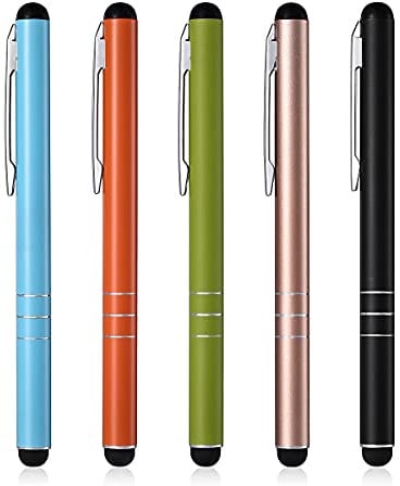 Eingabestift 5 Stück Touchstift Stylus Pen Touchscreen Stift für iPhone Samsung Galaxy Huawei Tablets und Alle Smartphone, Farbe：Schwarz, Gold, Grün, Orange, Blau