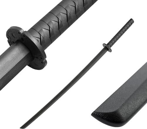 DEPICE Bokken Hartkunststoff - 101 cm, 600 g, Iaido, Aikido, Bokuto, Sparring Ready, Schwarz