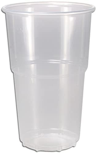 Pro DP 800 Trinkbecher Bierbecher Ausschankbecher 400ml 0,4l mit Schaumrand transparent/klar Einweg Kunststoff PP recycelbar mit SUP Kennzeichnung