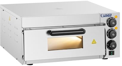 Royal Catering RCPO-2000-1PE Pizzaofen elektrisch 2000W 1 Kammer Pizzabackofen Pizza Ofen Schamotte Schamotteboden