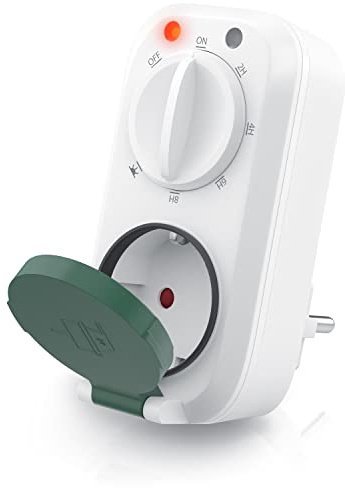CSL - Digitaler Countdown Timer mit Dämmerungsschalter - Zeitschalter Zeitschaltuhr – 2 4 6 8 Stunden und Dauermodus ON/Off einstellbar – Steckdose – 3600 W 16 A - Version Outdoor - Energieeffizient