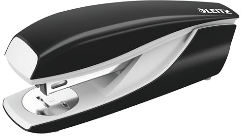 Leitz Büroheftgerät für 30 Blatt, Tacker aus Metall mit Kunststoffelementen, Inkl. 200 Heftklammern, NeXXt Serie, Schwarz, 55020095