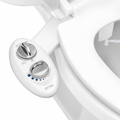 LUXE Bidet Neo 120 white BidetNeo120sww Bidet, Weiß, 17 x 10 x 3 inches | Nicht elektrisch, Einzeldüse, selbstreinigend, einstellbarer Wasserdruck, Heckwäsche