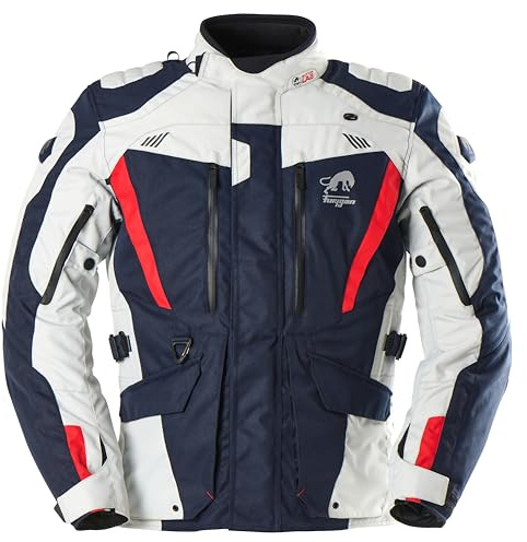 Furygan Apalaches Evo – Motorradjacke Herren Ganzjährig – Wasserdicht, atmungsaktiv – D3O-Protektoren – Abnehmbares Thermofutter – 12 Taschen