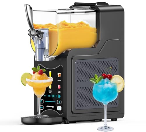 Richday Slush eis Maschine,Large LED Display Softeismaschine für Zuhause, WhisperChill Technology,Slushie Maschine mit 6 Programmen, 2L Kapazität, Für Milchshakes, Frappés, Margaritas & kalte Getränke