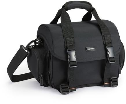 Amazon Basics Schultertasche für SLR-Kamera, Groß, Schwarz/Grau