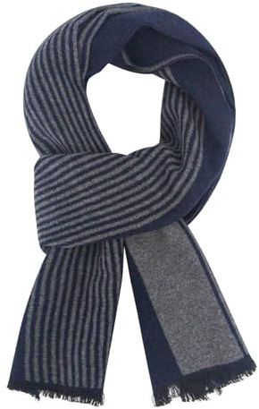 DiaryLook Herren Herbst Baumwolle kariert Schal-Winter Frühling Herbst Jungen Warm Lange Scarf mit Luxuriöse,Navy