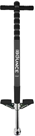 New Bounce Pogo-Stick für Kinder – Sprungstab, 40 bis 80 Lbs - Sport Edition, Qualität, einfacher Griff, Pogo-Stick für stundenlangen gesunden Spaß (Schwarz & Holzkohle)