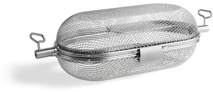 BURNHARD® Edelstahl Drehspieß Grillkorb, 5,8 L | Grillrondell passend für Rotisserie-Spieße bis Ø 14 mm & Universal-Spieße von Burnhard, Korb-Maße 45 cm x 19 cm x 16 cm