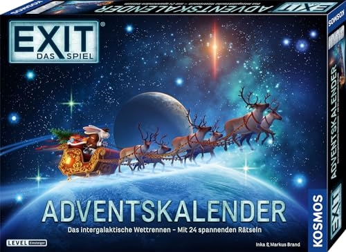 KOSMOS EXIT - Das Spiel: Adventskalender: Das intergalaktische Wettrennen | Level: Einsteiger, Escape Game Adventskalender mit 24 spannenden Rätseln, ab 10 Jahre, Rätselspiel vor Weihnachten