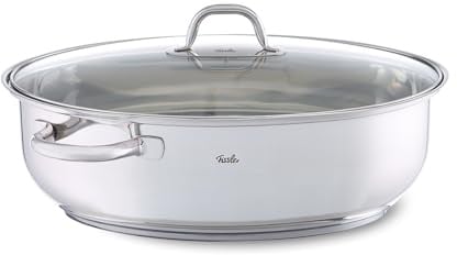 Fissler/Edelstahl-Bräter (8,8 L - Ø 38 cm) großer ovaler Schmortopf, mit Glas-Deckel, backofen-& spülmaschinengeeignet - Induktion