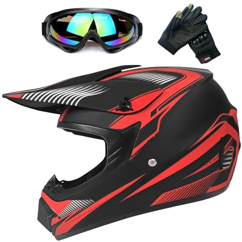 Jugend Motorradhelme,Kinderfahrradreithelm,Junge Und Mädchen, Roller Ski ATV Helm,DOT / ECE-Zertifizierung,Geeignet Für Alle Jahreszeiten,3,S